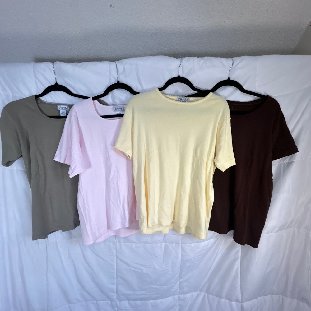 Jennifer Moore Womens T Shirt Bundle‎ 4 Tops M L Cotton Casual Basic Comfort